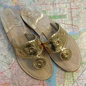 Jack Rogers Gold Thong Sandals